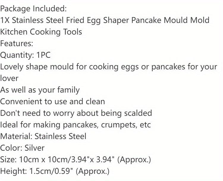 1/4pcs, Egg Ring Molds
