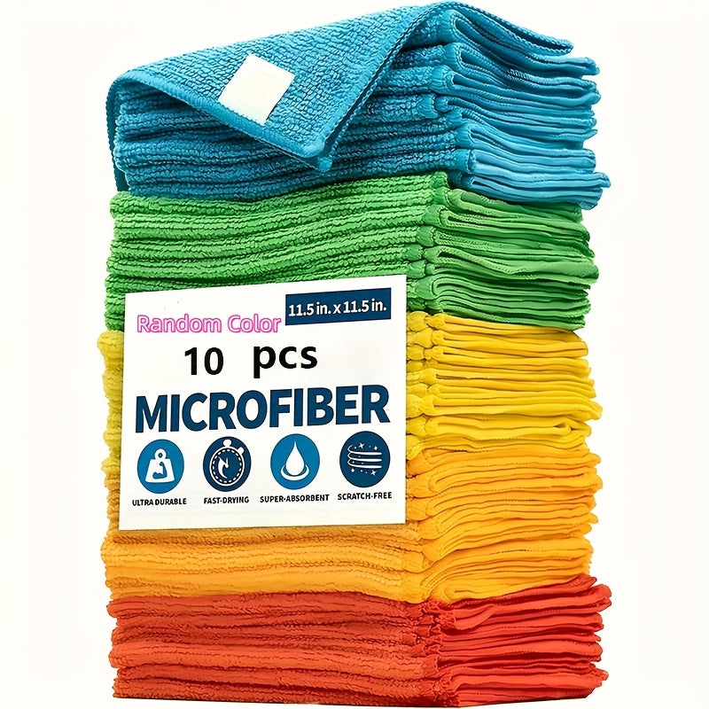 Microfiber Cleaning Cloth Pack - Multipurpose Towel for Home & Kitchen Use, Durable & Absorbent, Ideal for Living Room, Bedroom, Bathroom & Furniture, Effortlessly Removes Stains & Grease, Essential Cleaning Supplies Christma