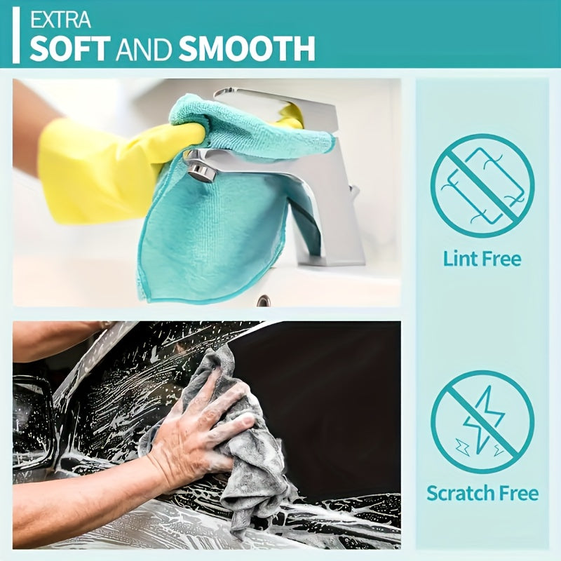Microfiber Cleaning Cloth Pack - Multipurpose Towel for Home & Kitchen Use, Durable & Absorbent, Ideal for Living Room, Bedroom, Bathroom & Furniture, Effortlessly Removes Stains & Grease, Essential Cleaning Supplies Christma