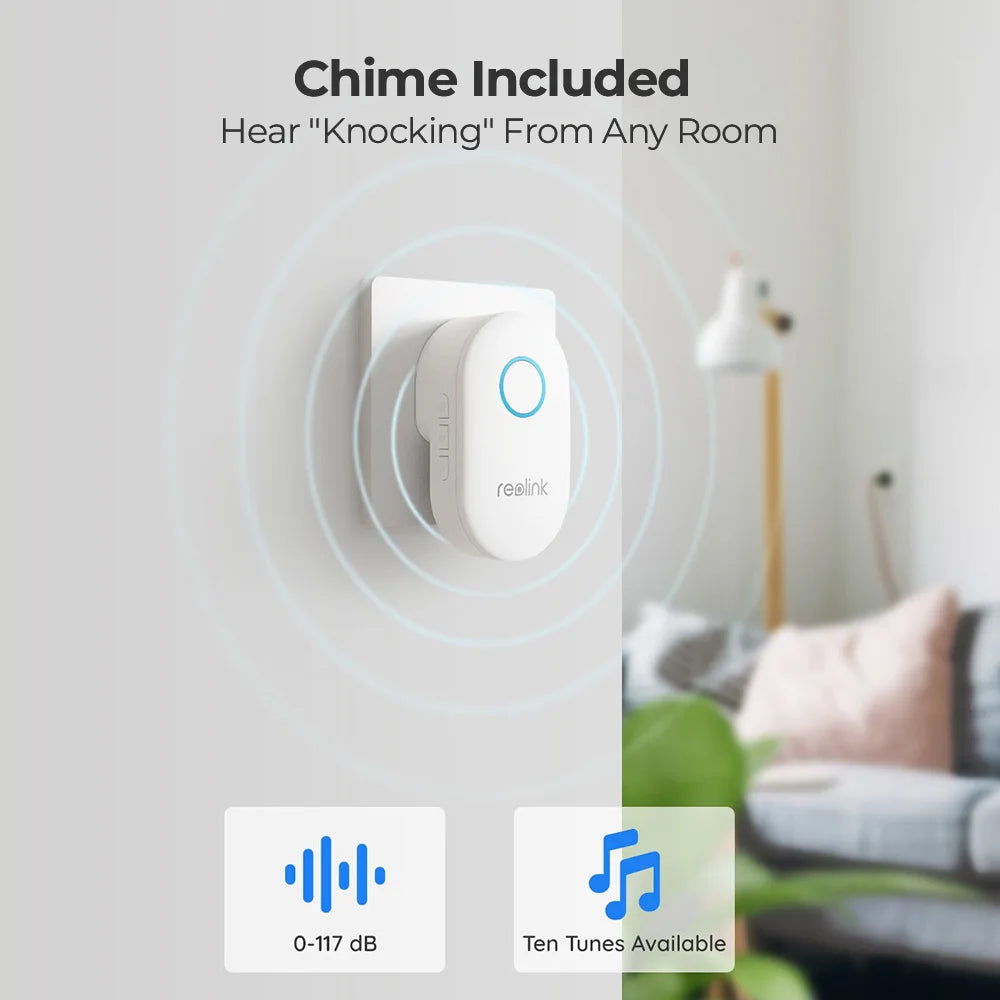 Reolink 2K+ WiFi Video Doorbell Smart - supports Alexa