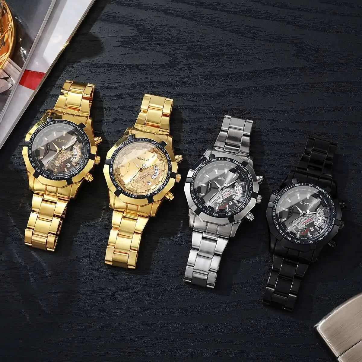 Stunnig Men Watches Fashion Large Dial Calendar Quartz Watch