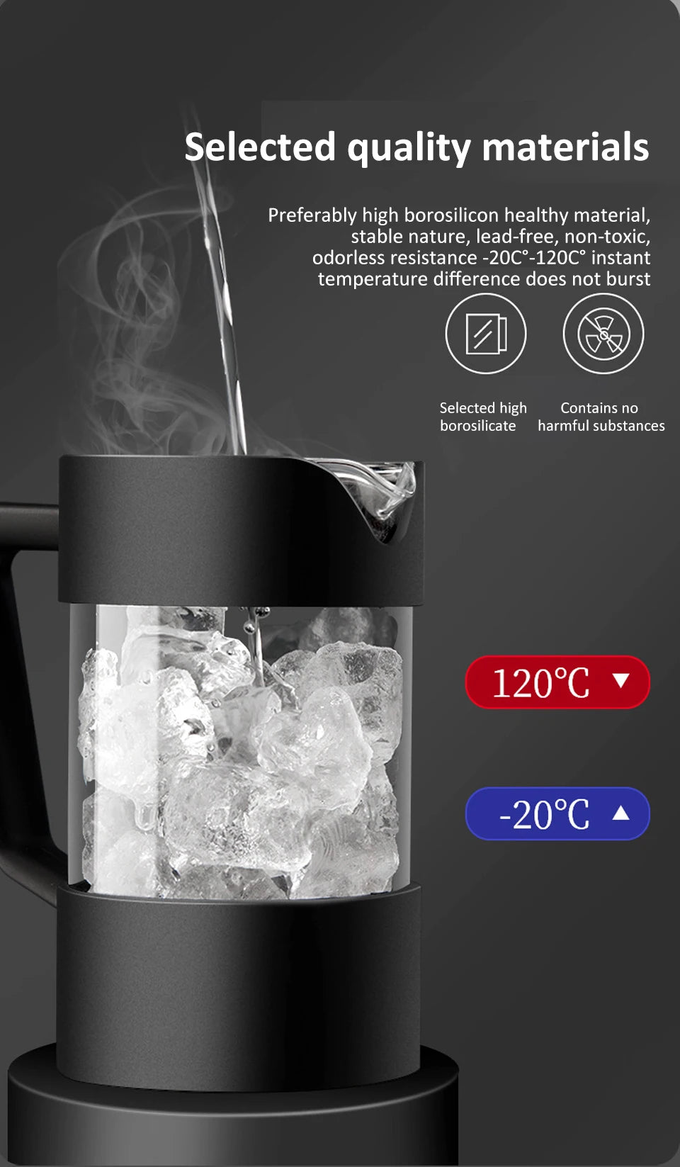 French Press Coffee Maker 350ML/600ML/1000ML High Borosilicate Glass House Coffee Brewer Milk Foam Frother Coffee Accessories