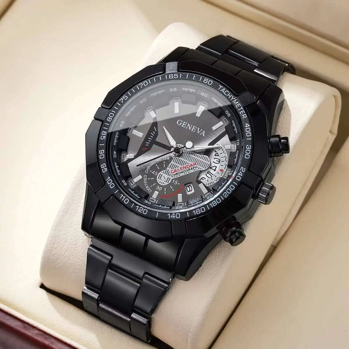 Stunnig Men Watches Fashion Large Dial Calendar Quartz Watch