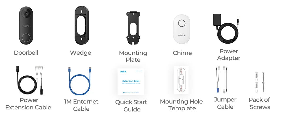 Reolink 2K+ WiFi Video Doorbell Smart - supports Alexa