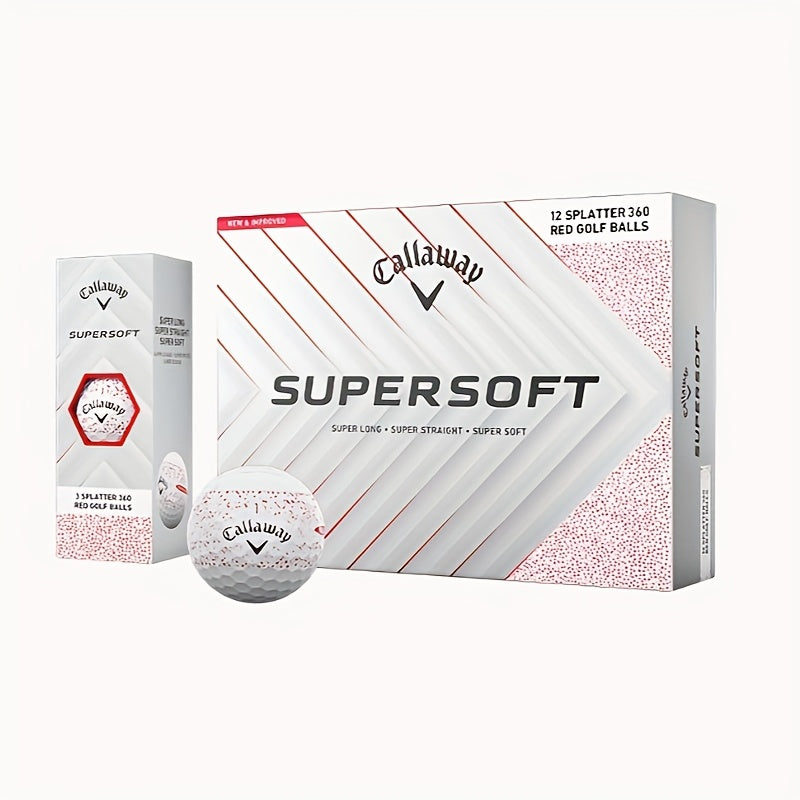 CALLAWAY Supersoft 360 Red Golf Balls - Extra Soft, Long-Burning, High-Performance