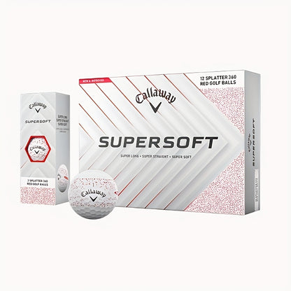 CALLAWAY Supersoft 360 Red Golf Balls - Extra Soft, Long-Burning, High-Performance