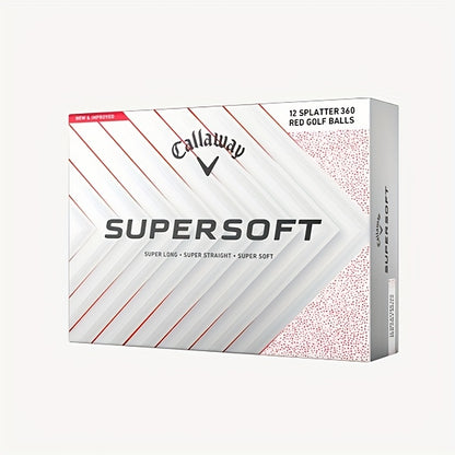 CALLAWAY Supersoft 360 Red Golf Balls - Extra Soft, Long-Burning, High-Performance