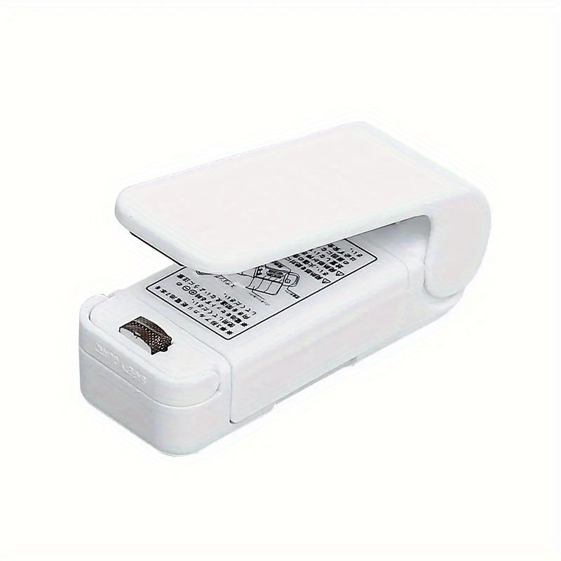 POLVCDG Mini Handheld Sealer for Food Bags - Portable Battery-Powered Vacuum Sealer to Keep Snacks Fresh, Compact Kitchen & Travel Bag Sealer with Easy-Press Design, No Electricity Needed, Food Vacuum Sealer