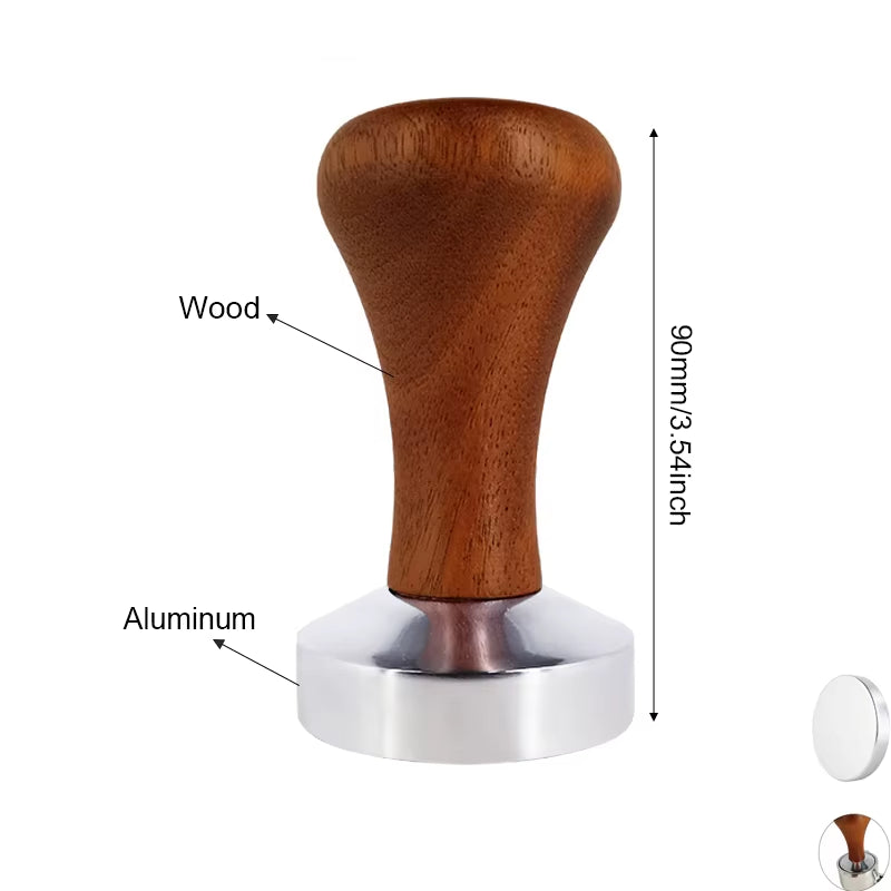 51Mm 53Mm 58Mm Espresso Tamper Coffee Barista Flat Base Coffee Tampers with Wood Handle