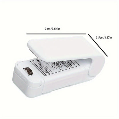POLVCDG Mini Handheld Sealer for Food Bags - Portable Battery-Powered Vacuum Sealer to Keep Snacks Fresh, Compact Kitchen & Travel Bag Sealer with Easy-Press Design, No Electricity Needed, Food Vacuum Sealer