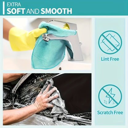 Microfiber Cleaning Cloth Pack - Multipurpose Towel for Home & Kitchen Use, Durable & Absorbent, Ideal for Living Room, Bedroom, Bathroom & Furniture, Effortlessly Removes Stains & Grease, Essential Cleaning Supplies Christma