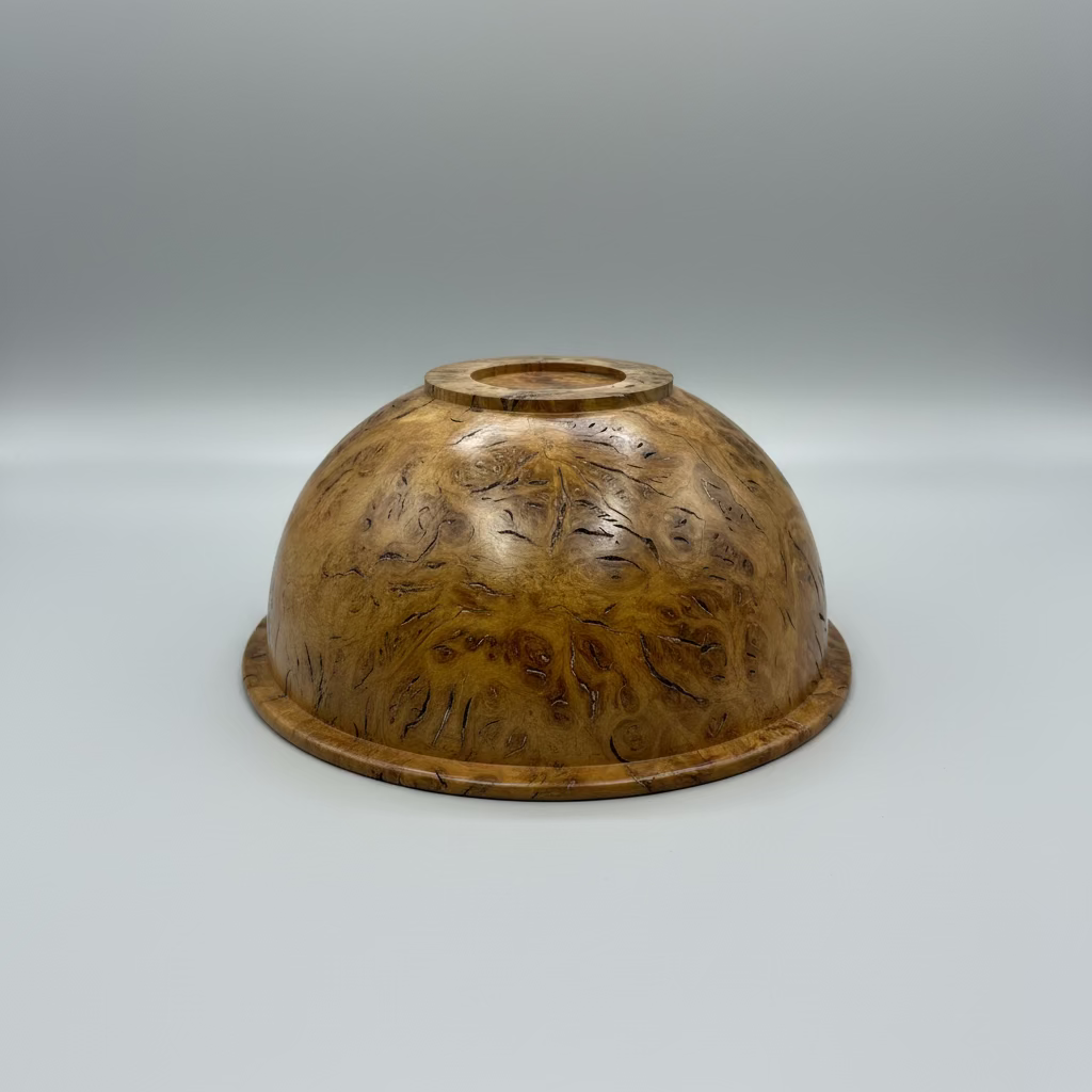Handcrafted 10" Oak Burr Bowl – Natural Grain Artistry