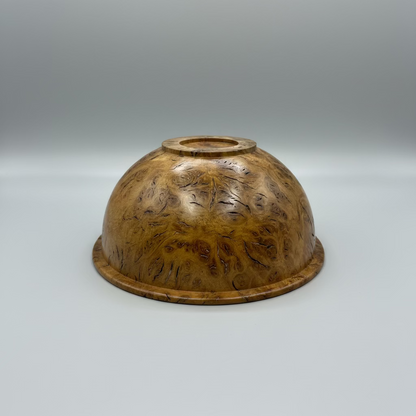 Handcrafted 10" Oak Burr Bowl – Natural Grain Artistry