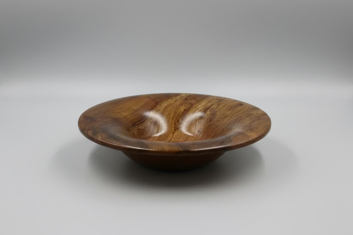 Hand‑Turned 10" Cherry Wood Bowl – Artisan Crafted, Natural Grain Finish