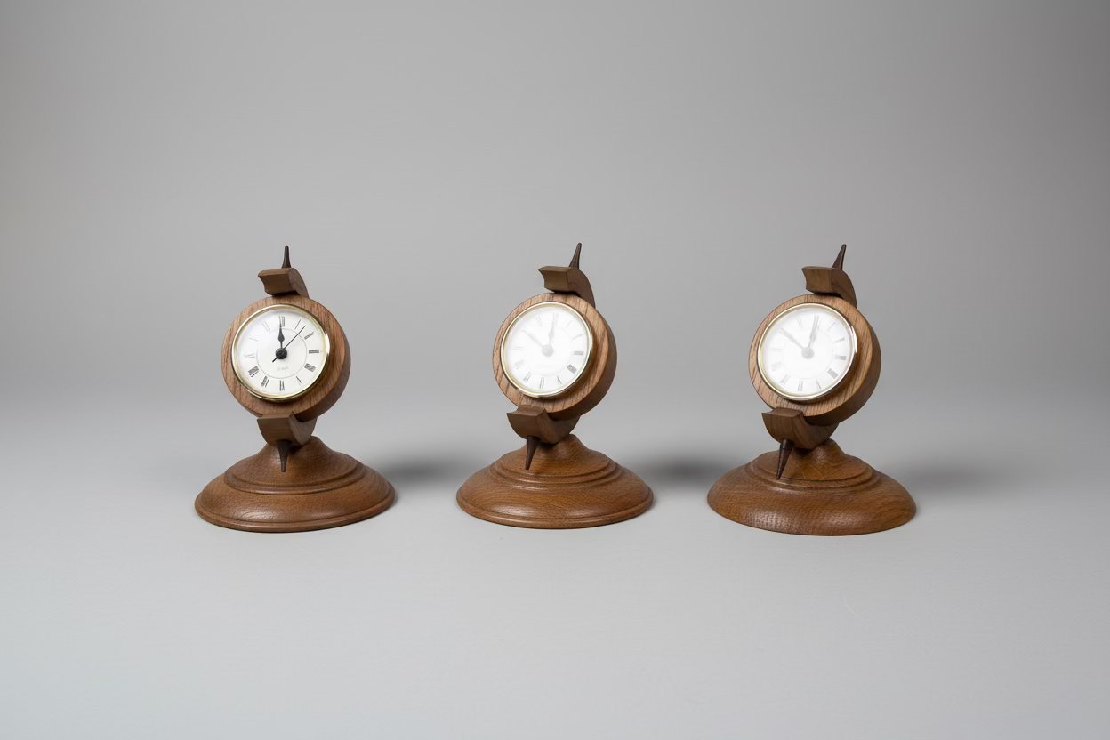 Handcrafted Roman Sundial Wooden Clock – Mahogany - Limited Stock