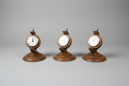 Handcrafted Roman Sundial Wooden Clock – Mahogany - Limited Stock