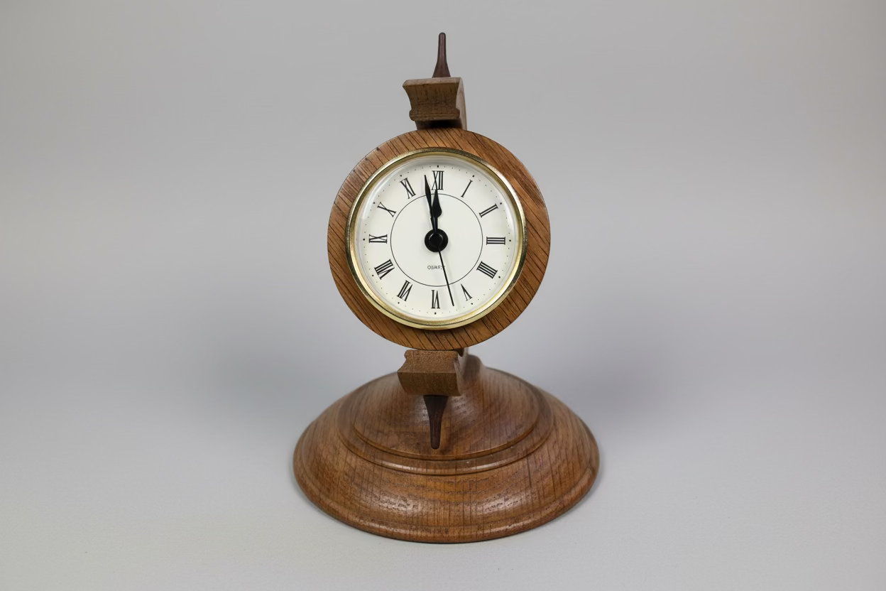 Handcrafted Roman Sundial Wooden Clock – Mahogany - Limited Stock