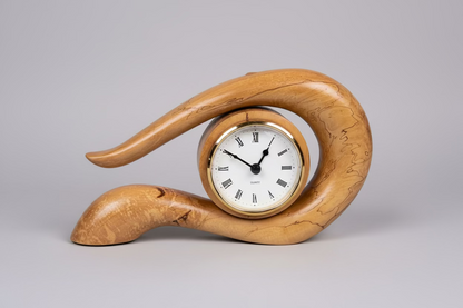 Handcrafted Wooden Clock in Spalted Beech