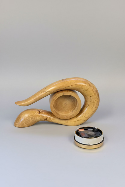 Handcrafted Wooden Clock in Spalted Beech