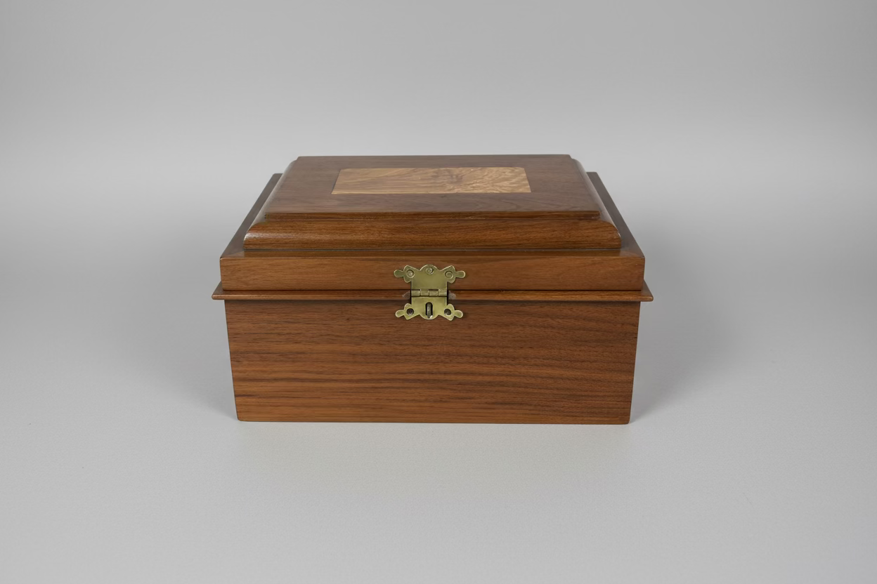 Handcrafted Walnut Keepsake Box with Removable Tray & Felt Inlay – 10"×6"×7"