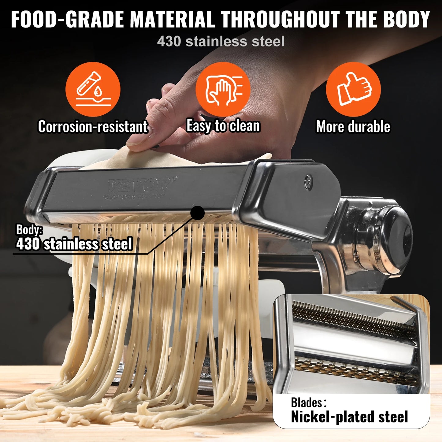Electric Fresh Pasta Maker Machine Stainless Steel Noodle Rollers Cutter Slicer for Cutting Home Appliance