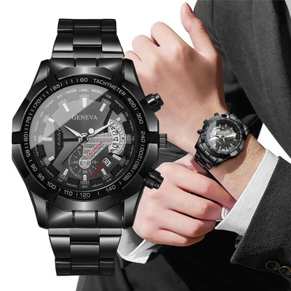 Stunnig Men Watches Fashion Large Dial Calendar Quartz Watch