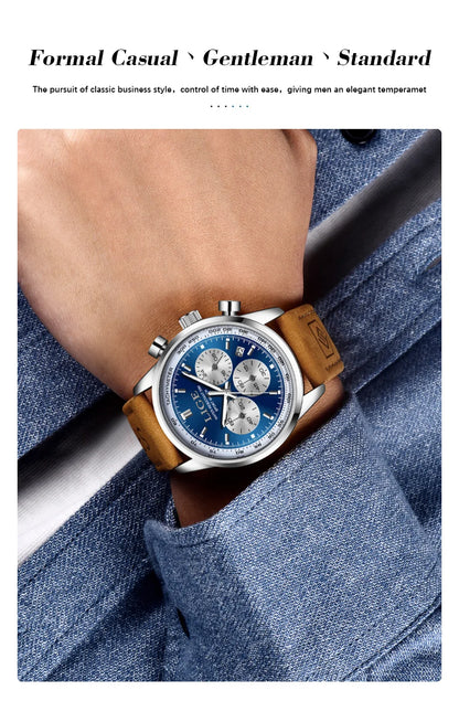 LIGE Luxury Man Watch High Quality Waterproof Chronograph Luminous Men's Wristwatch Leather Men Quartz Watches Casual Clock