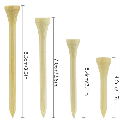 100Pcs Pack Golf Tees 4 Sizes Wooden Golf Tees
