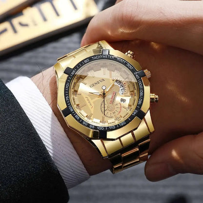 Stunnig Men Watches Fashion Large Dial Calendar Quartz Watch