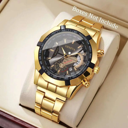 Stunnig Men Watches Fashion Large Dial Calendar Quartz Watch