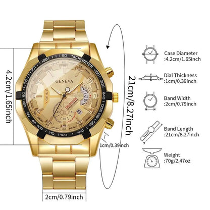 Stunnig Men Watches Fashion Large Dial Calendar Quartz Watch