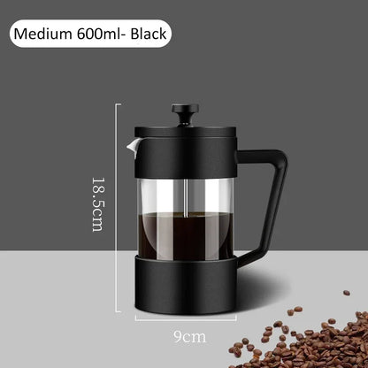 French Press Coffee Maker 350ML/600ML/1000ML High Borosilicate Glass House Coffee Brewer Milk Foam Frother Coffee Accessories