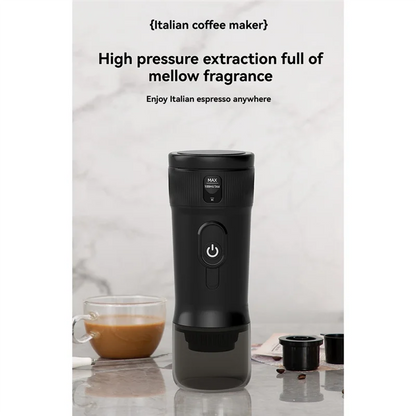 AFOURT-Car Coffee Espresso Maker Portable Coffee Maker 2 In 1 Small Travel Espresso Machine Heating Extraction For RV
