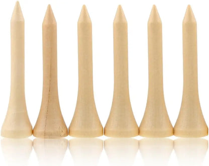100 Count Wood Golf Tees Wooden Tee Golf Ball Holders Length 42mm 54mm 70mm 83mm Evironment-friendly Tee Micro Head Golf Tee