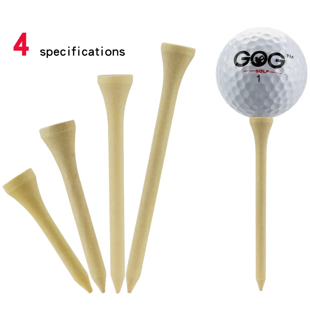 100Pcs Pack Golf Tees 4 Sizes Wooden Golf Tees