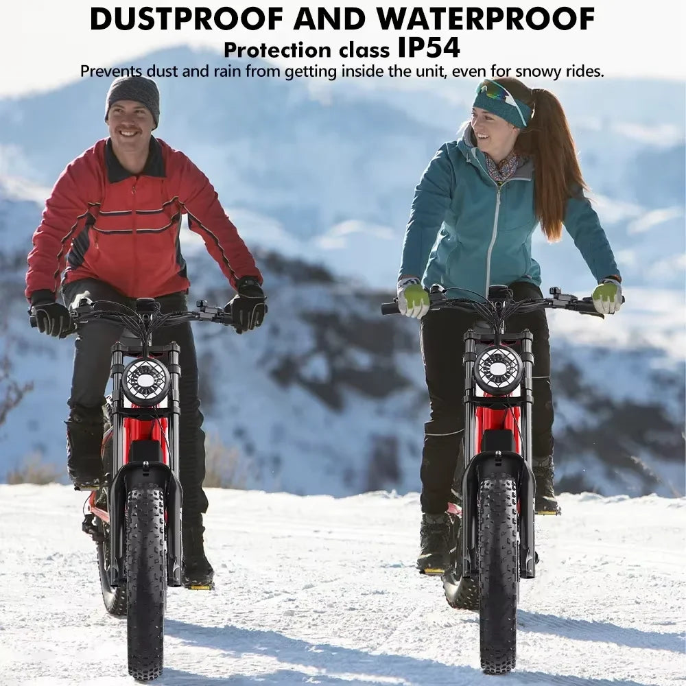 HD-B6  Electric Bike 1200W Powerful Motor 48V15.6AH Removable Battery Aldult Electric Bicycle 20*4.0 Fat Tire All Terrain E-bike