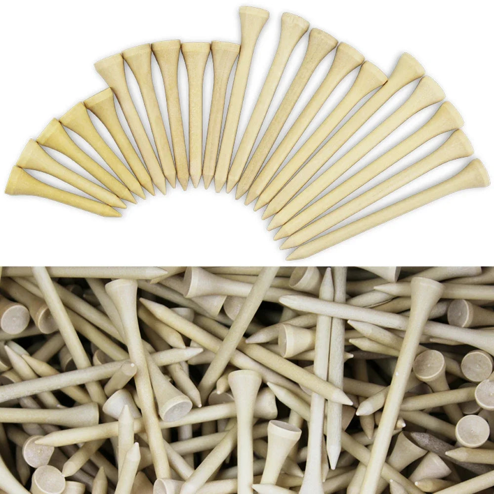 100Pcs Pack Golf Tees 4 Sizes Wooden Golf Tees