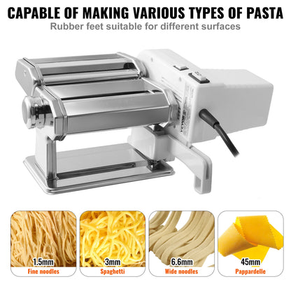 Electric Fresh Pasta Maker Machine Stainless Steel Noodle Rollers Cutter Slicer for Cutting Home Appliance