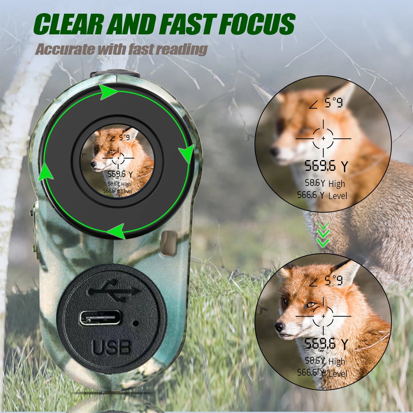 Nohawk 600M 1000Y Golf Laser Rangefinder for Hunting Range Finder With Slope Compensation for Golfer Monoculars Distance Meter
