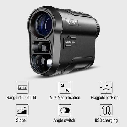 REVASRI Golf Laser Rangefinder Rechargeable 600M/1000M 6X Magnification Monoculars Telescop Range Finder for Outdoor Sports