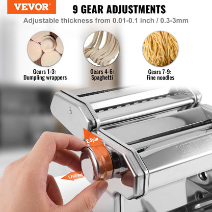 Electric Fresh Pasta Maker Machine Stainless Steel Noodle Rollers Cutter Slicer for Cutting Home Appliance