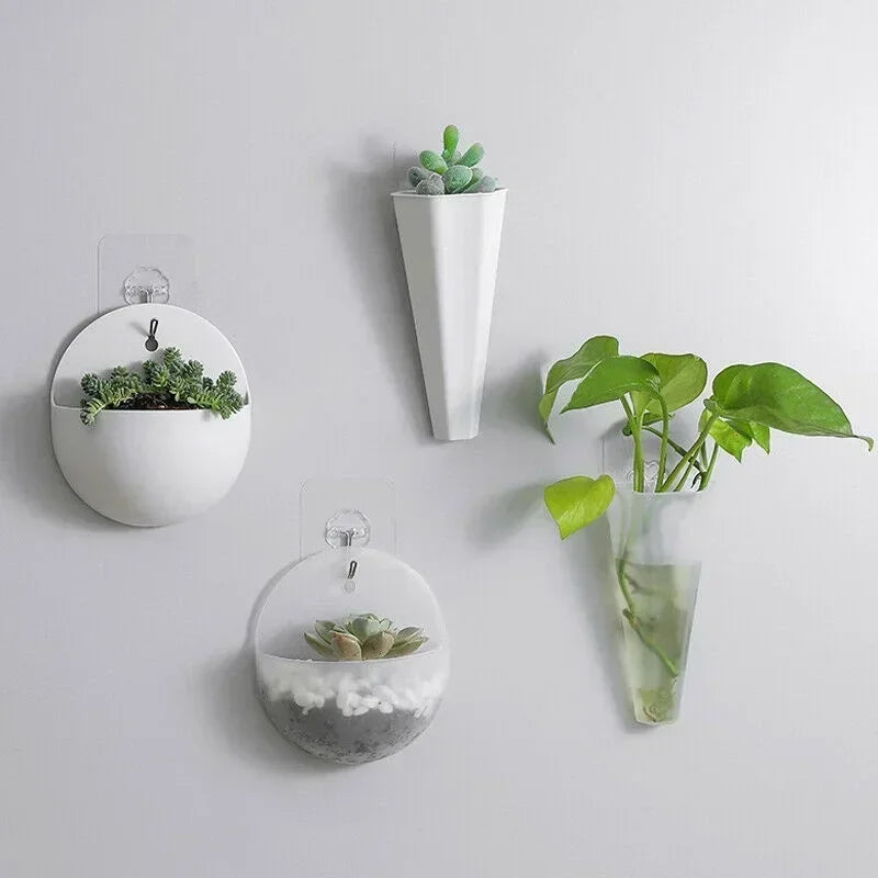 Flower Planting Garden Indoor Home Garden Wall Party Plant Decoration Wall Decor Plastic Hanging Flower Pot Wall Mounted