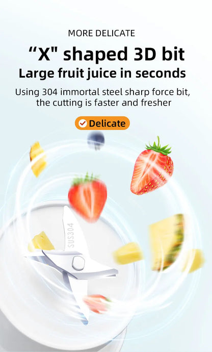 Portable Electric Juicer Cup 6 Blades Blender Milkshake Machine USB Fruit Milk Mixing Tool Mini Fresh Juice Blender Sport Bottle