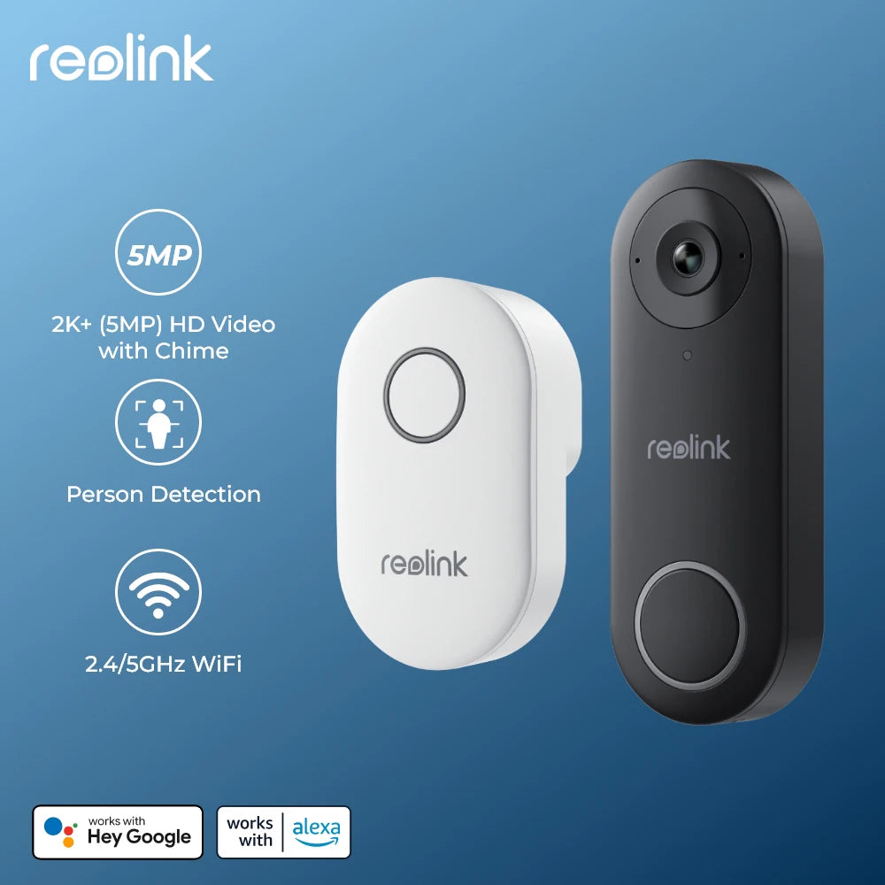 Reolink 2K+ WiFi Video Doorbell Smart  - supports Alexa