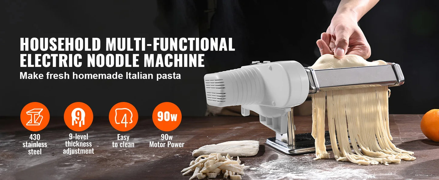 Electric Fresh Pasta Maker Machine Stainless Steel Noodle Rollers Cutter Slicer for Cutting Home Appliance
