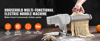 Electric Fresh Pasta Maker Machine Stainless Steel Noodle Rollers Cutter Slicer for Cutting Home Appliance