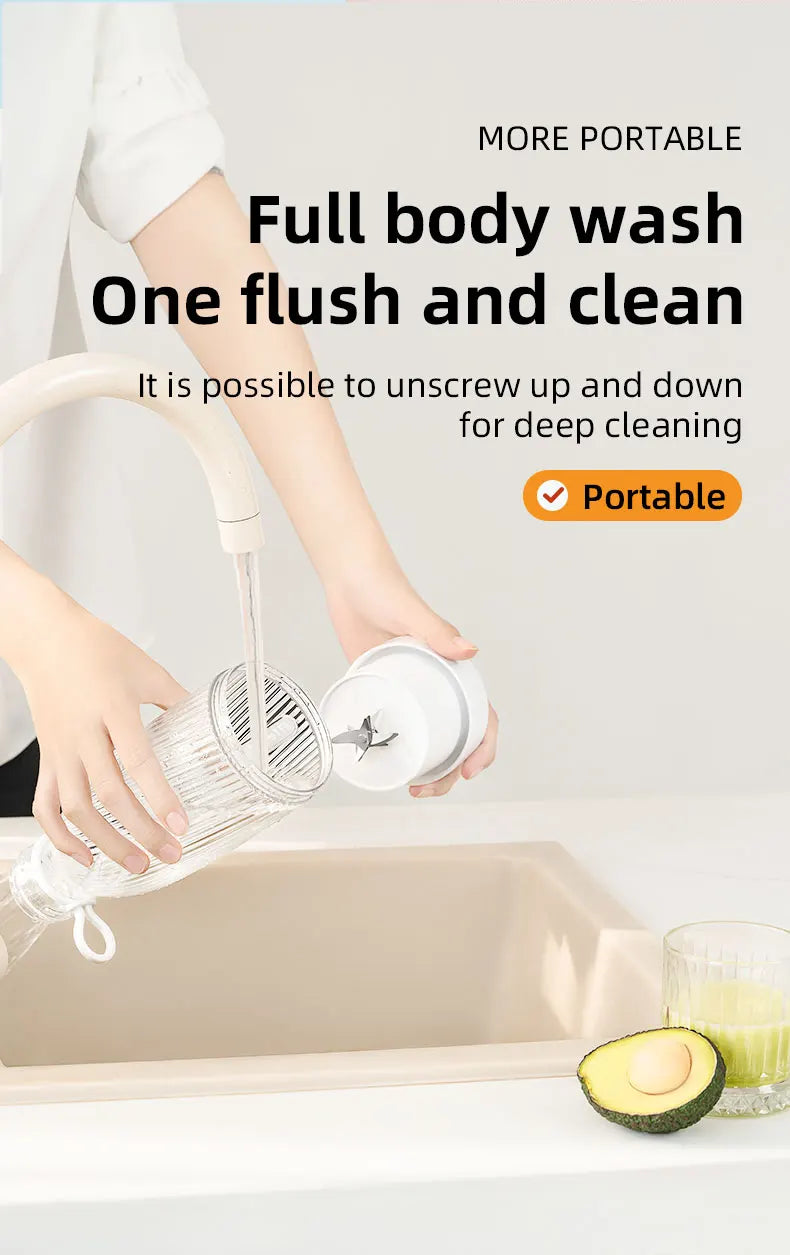 Portable Electric Juicer Cup 6 Blades Blender Milkshake Machine USB Fruit Milk Mixing Tool Mini Fresh Juice Blender Sport Bottle