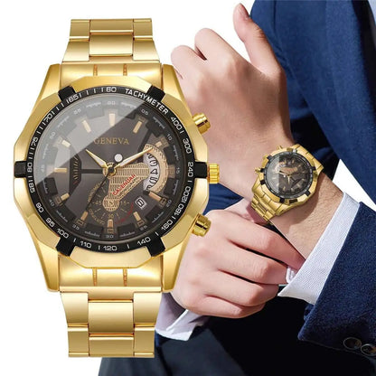 Stunnig Men Watches Fashion Large Dial Calendar Quartz Watch