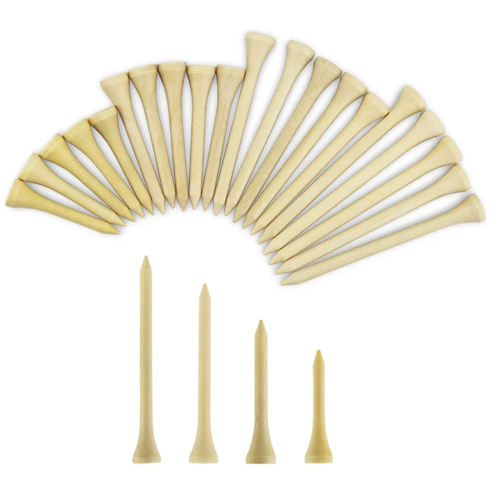100Pcs Pack Golf Tees 4 Sizes Wooden Golf Tees