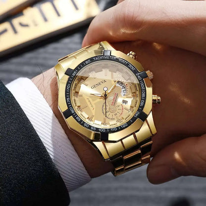Stunnig Men Watches Fashion Large Dial Calendar Quartz Watch